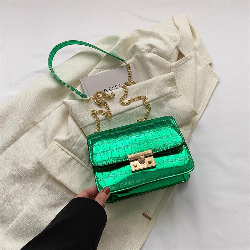 

Trendy Autumn Season Small Square Crossbody Bag In Stylish Pu Design For Women зелений