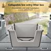 High Sides Collapsible Travel Cat Toilet Splashproof Semi-Closed Litter Box with Scoop  Home
