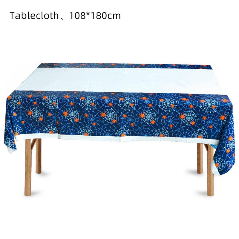 Halloweenský ubrus Fright Night: Design Hrad Dýňového Ducha, Jednorázový PE Materiál