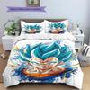Biancheria da letto con motivo Son Goku, Set piumone Copripiumone Federa Regalo di compleanno per la casa (1 * copripiumino + 2 * federa, senza nucleo)