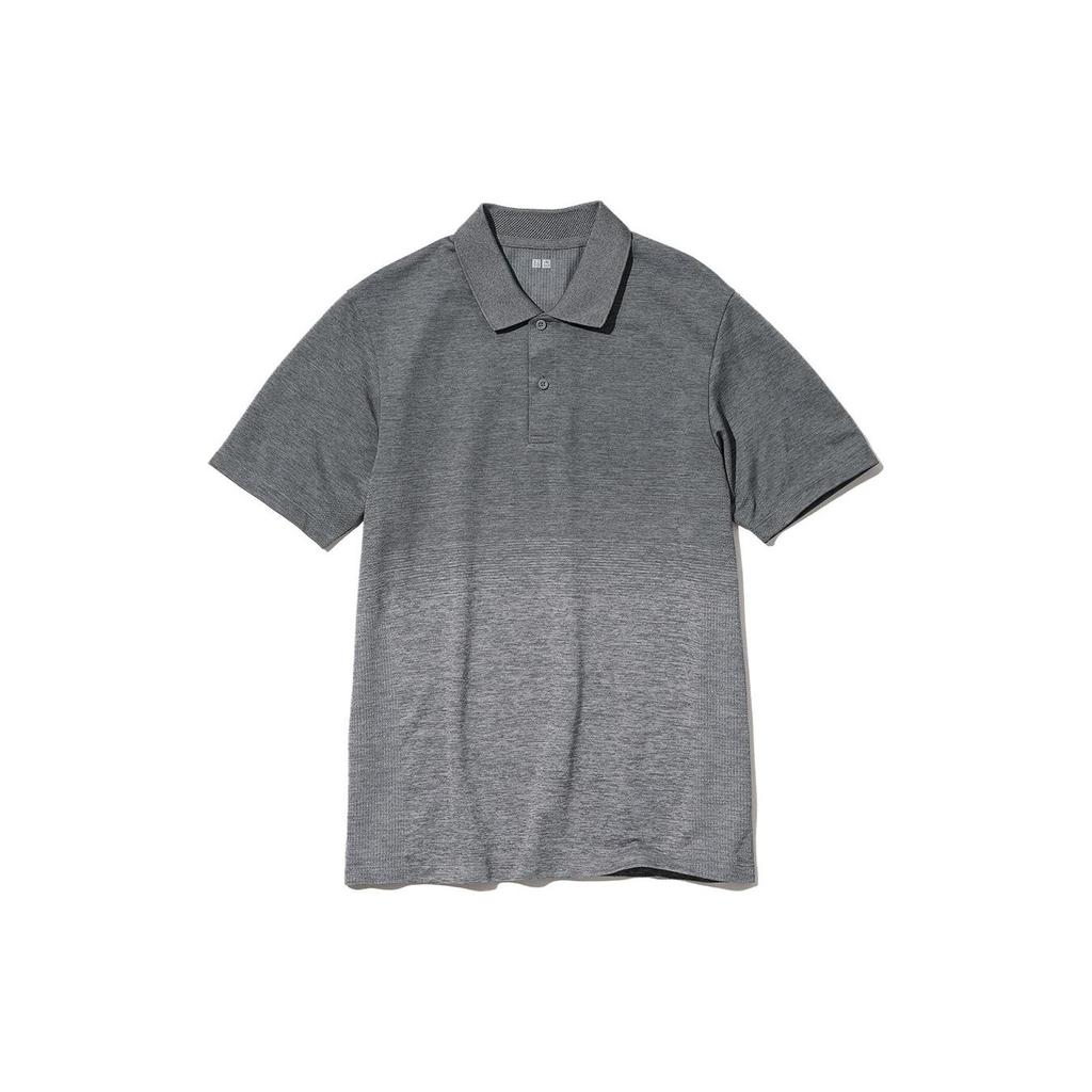 Uniqlo Moisture Wicking Short Sleeve Gradient Polo Shirt Men tops Gradient-Gray 456779-06