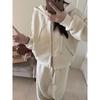 Women Casual Loose Korean Style Hooded Sweatshirt Long Pants Two Piece Sports Set