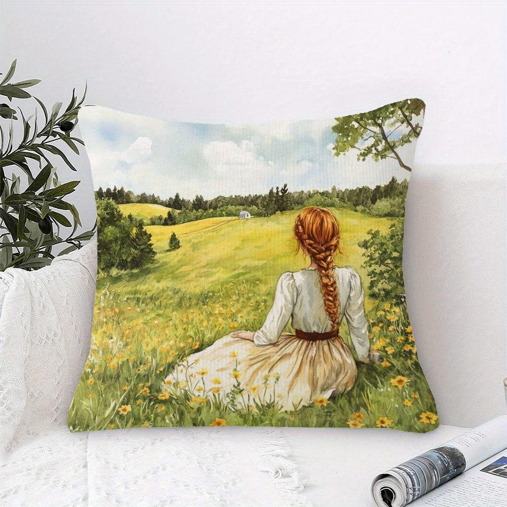 1Pc Anne Of Green Gables Inspirational Quote Pillow Cover, 18X18 Inch, Soft Short Plush, Single-Sided Print, Zip Closure - Ideal