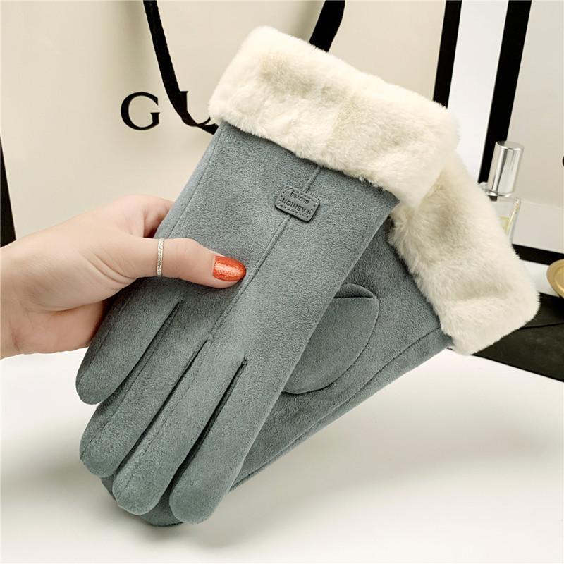 Winter Gloves Ladies Thickened Warm Fleece