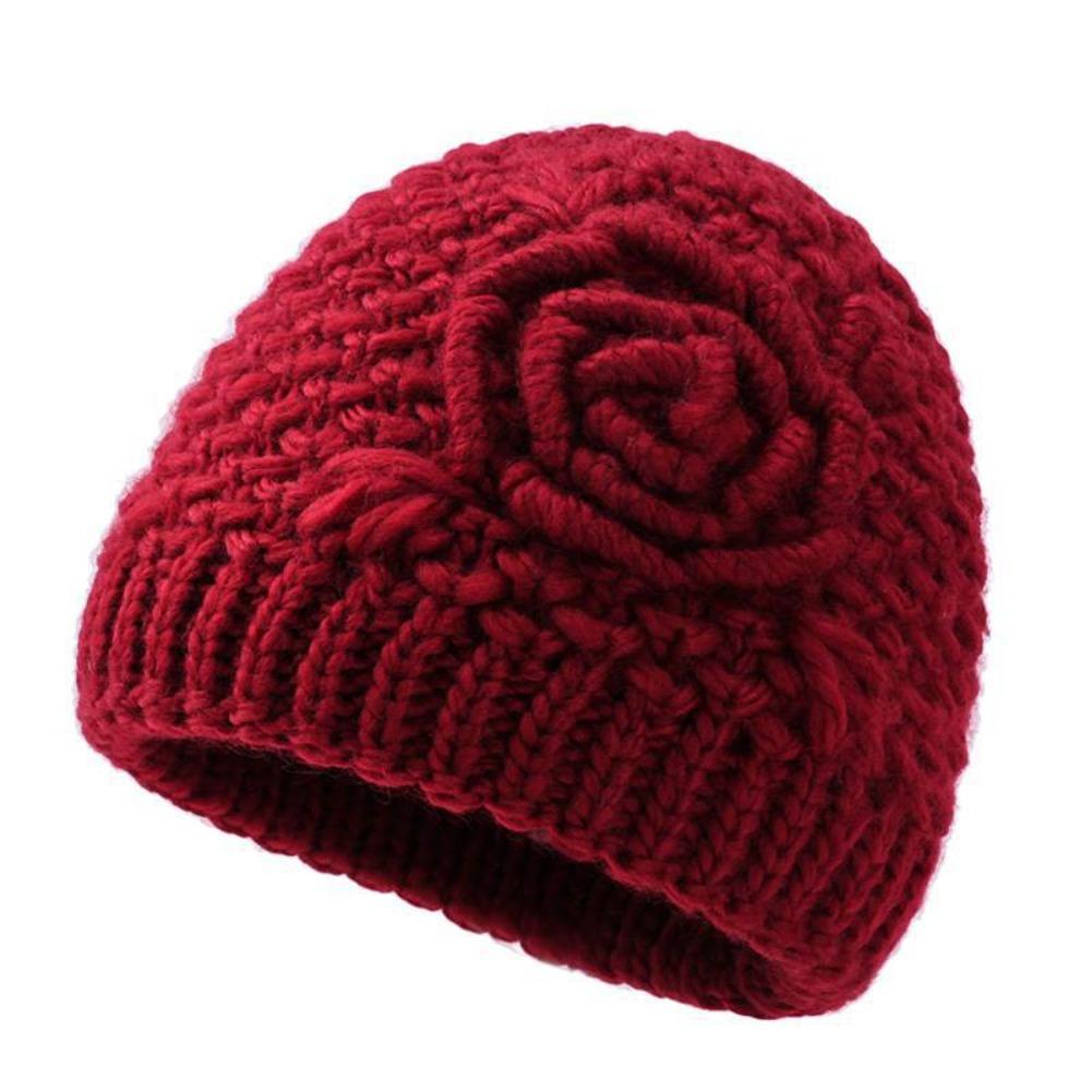 Windproof Beanie Cap Thickned Pullover Hats Fashion Knitted Hat for Women