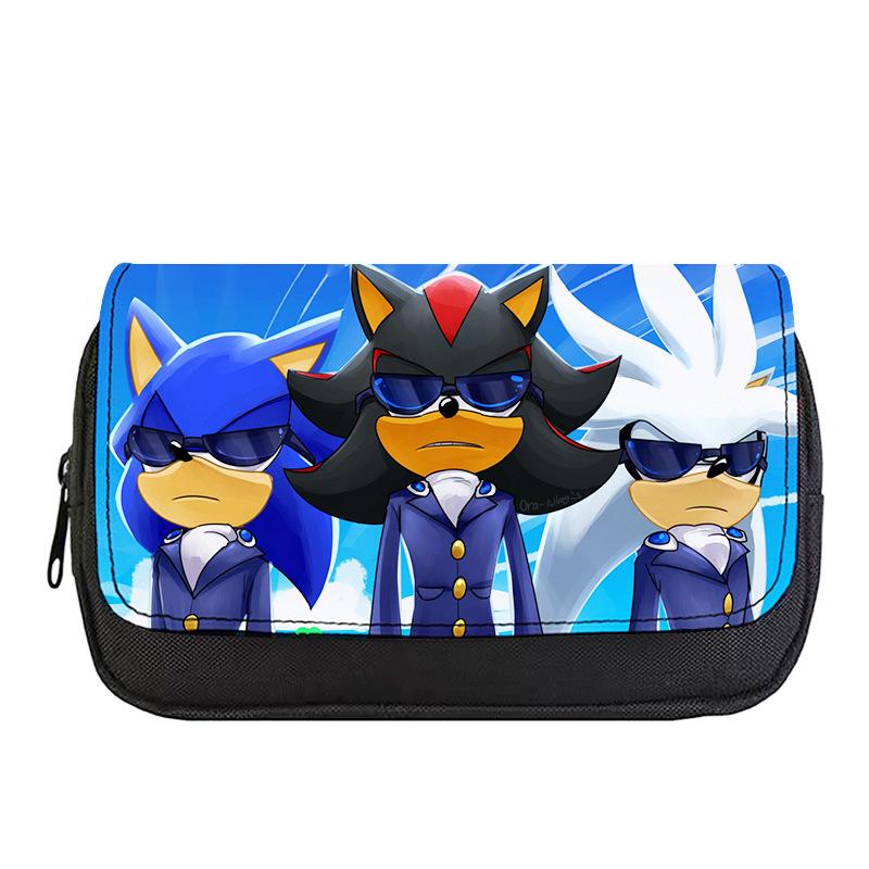 Sonic Flip-Top Detachable Pencil Case, Double-Layered Large Capacity for Students