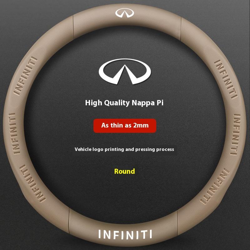 Infiniti Q50 Q60S Q70 QX30 QX50 QX55 QX56 QX60 QX70 QX8 JX35 EX25 FX35 G37 M35 ESQ Car Carbon Fiber Leather Steering Wheel Cover BB3