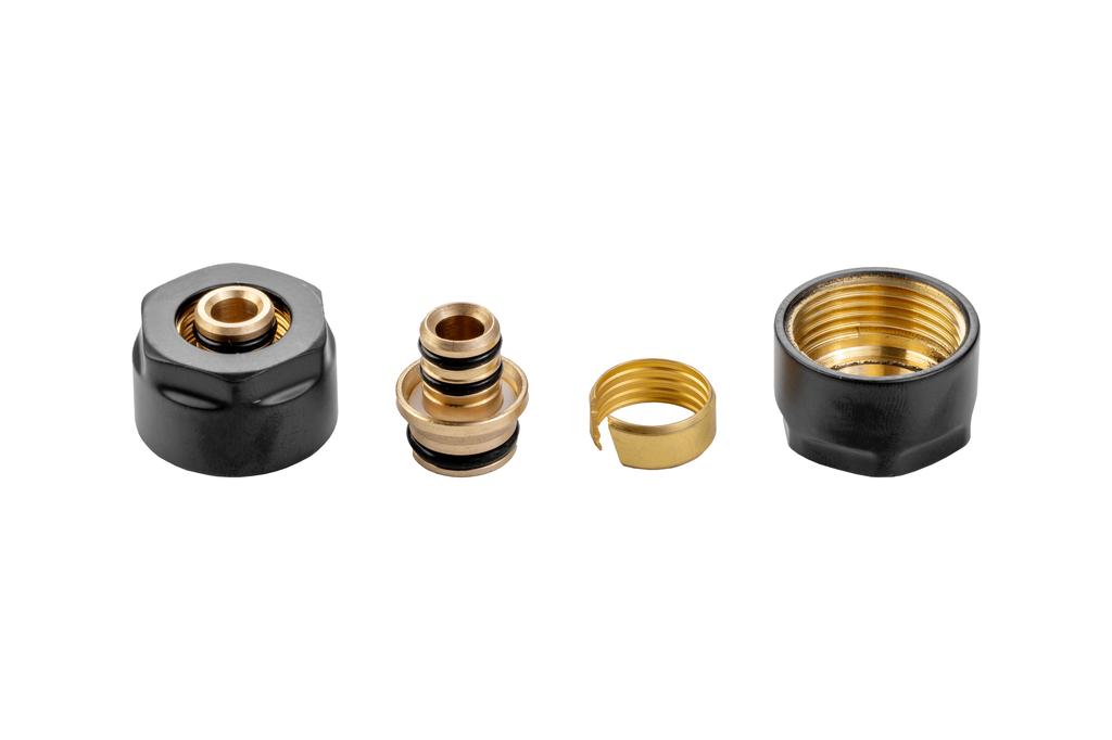 Valx Set of Installation Connectors for PEX Pipes 3/4″x16 Mm Matt Black 2 Pcs.