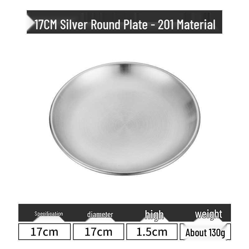 Gold Round 304 Stainless Steel Korean BBQ and Cake Tray