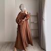 Elegant Solid Color Loose Pullover Dress for Muslim Women - Spring & Autumn Collection