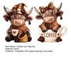 Desktop Coffee Lover Gift 2Pcs Cow Figurine, Cute Resin Animal Statue for Home Desk Rustic Farmhouse Kitchen Ornament Decor, Cafe Style Tabletop