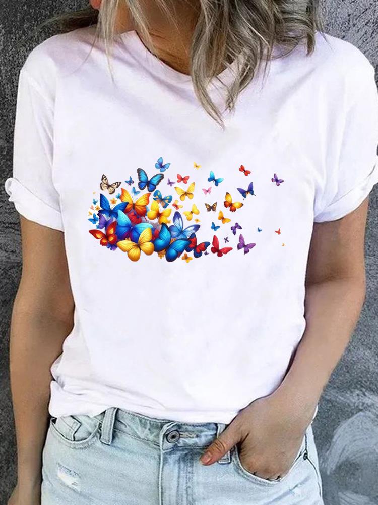 (Asian Size) Sweet 90s Cute Style Women Fashion Printed Casual T Shirt Tee Top Lady Female Graphic Short Sleeve T-shirts Clothing