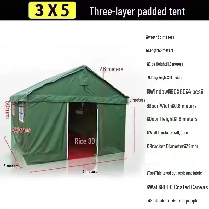 Yuzhan Outdoor Heavy-Duty Insulated Canvas Construction Tent