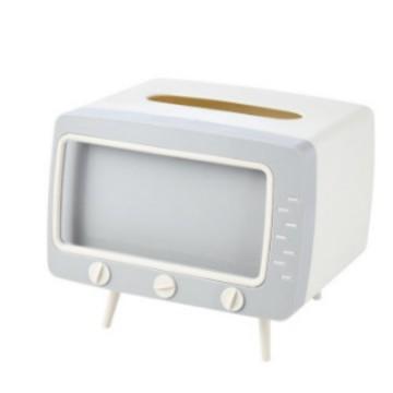 Cute TV-Shaped Tissue Box with Phone Holder and Desktop Storage for Living Room, Kitchen, Bedroom, Home