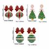 1 pair Simulated Pearl Christmas Drop Earrings Glitter Finish Holiday Jewelry  Women