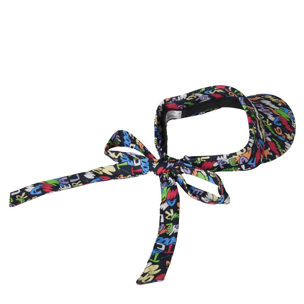 PEARLY GATES Women's Sun Visor (Anti-Logo Print with Back Ribbon) / Golf Hat / 053-4287808 121_Navy Base FR