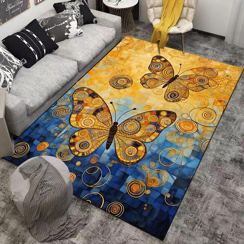 Colorful Abstract Butterfly and Swirl Pattern Carpet for Home Decor Suitable for use as an anti-slip for living room bedroom sofas