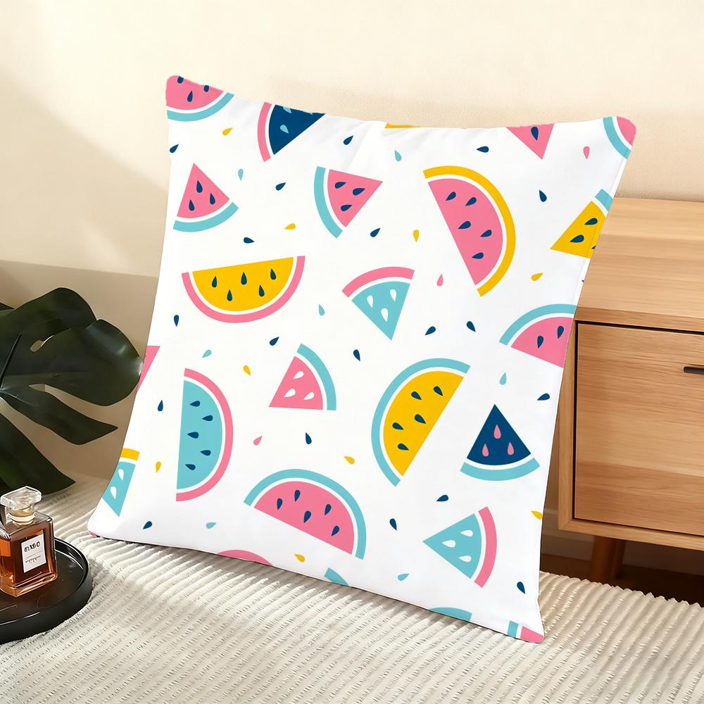 Watermelon Cushion Cover Soft Short Plush Pillow Cover Smooth Cozy Texture Aesthetic Cushion Case Home Decor