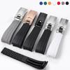 Pulseira de Borracha para Relógio 20mm para Rolex para Water Ghost Ponta Curva Pulseira de Pulso à Prova d'Água Fivela Dobrável de Metal Bracelete de Silicone para Mergulho