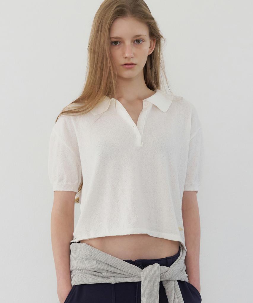 LETTERA Short Sleeve Collar Knit