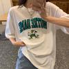 Pure cotton American retro T-shirt women's spring summer loose and versatile casual round neck top t-shirt trendy brand