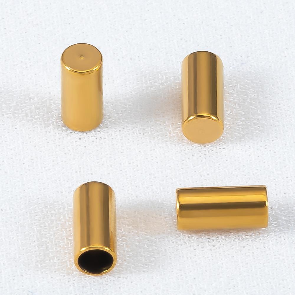 20pcs Stainless Steel Flat End Caps Leather Bracelet Fastener Crimp Clasps Asseccories for Jewelry Making DIY Findings Wholesale