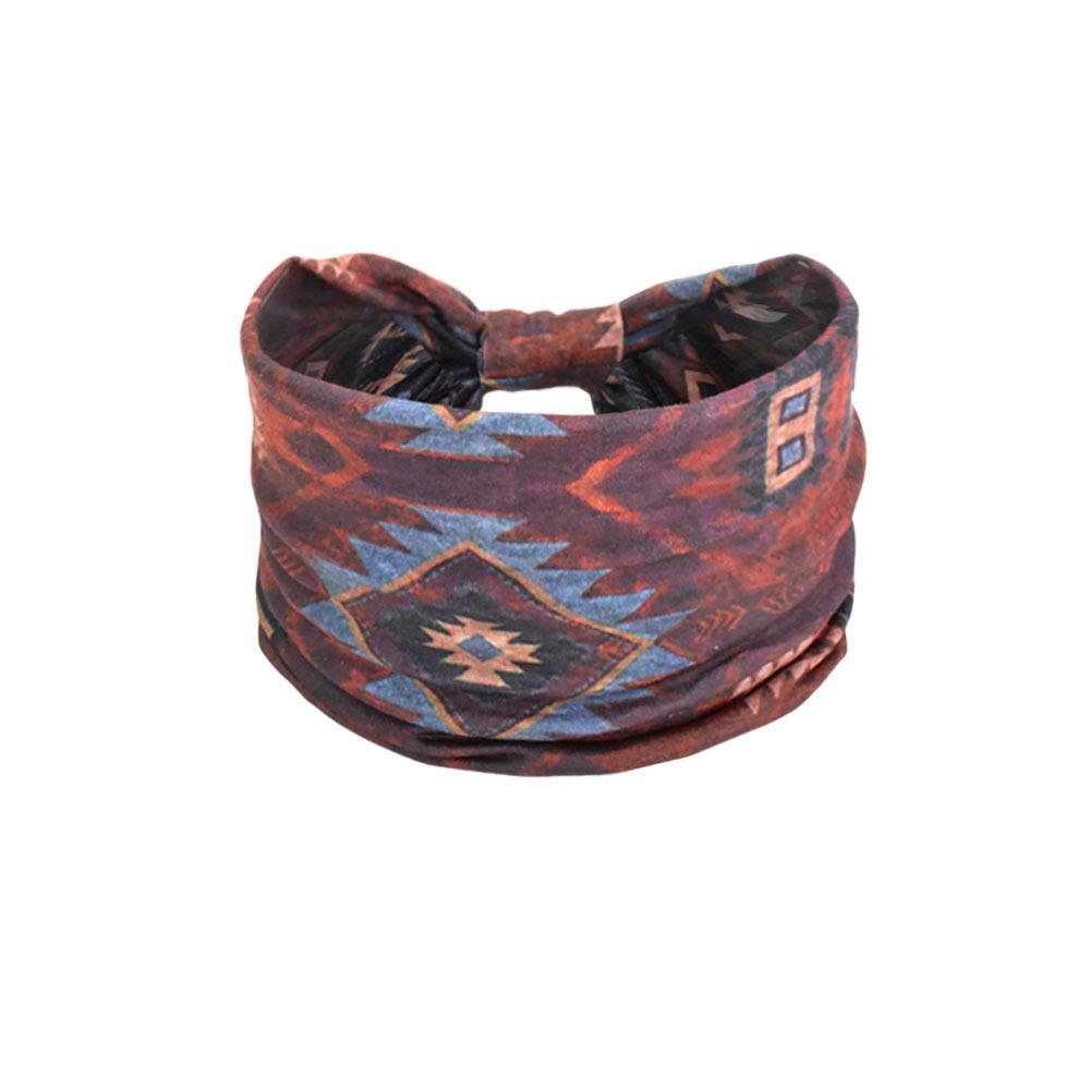 Women's Paisley Sport Yoga Headband - Sweat-Absorbing, Elastic Cotton, Bohemian Style