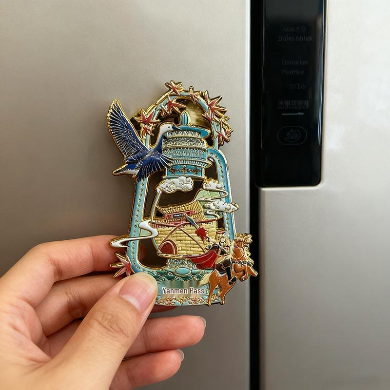 

Yanmen Pass Scenic Area Magnet - Cultural Souvenir Metal Handicraft