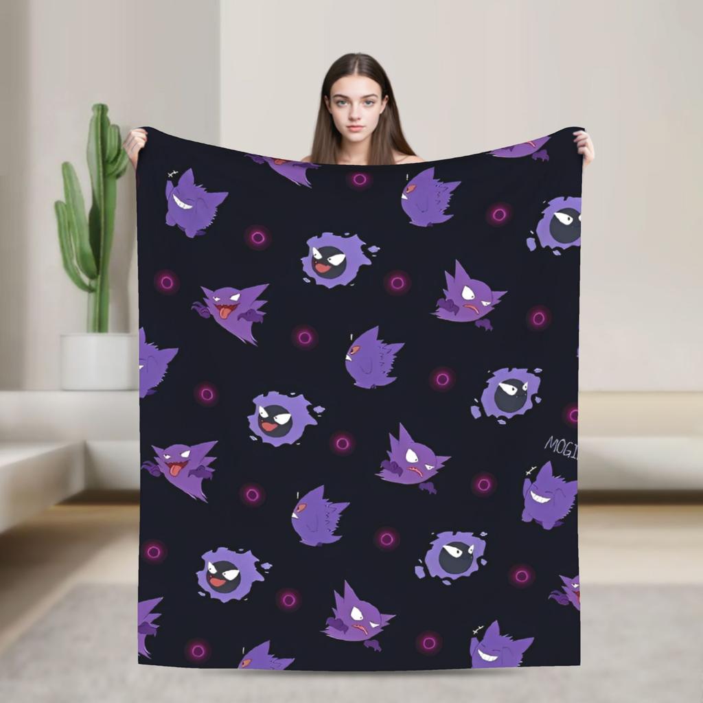 Gengar Cartoon  Blanket  Super Warm Street Trend Plush Throw Blanket For Home Decor Decorative Flannel Bedspread Bed Cover