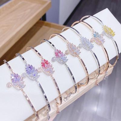 Gradient Swan Zircon Bracelet - Japanese Korean Mori Style Temperament Jewelry