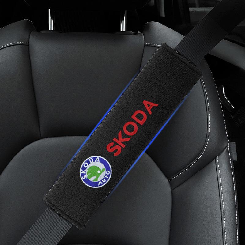New Car Safety Belt Shoulder Cover Seat Belt Pads Accessories for Skoda Octavia Rapid Kodiaq Karoq Fabia Kamiq Superb Derivative Vision A5 A7