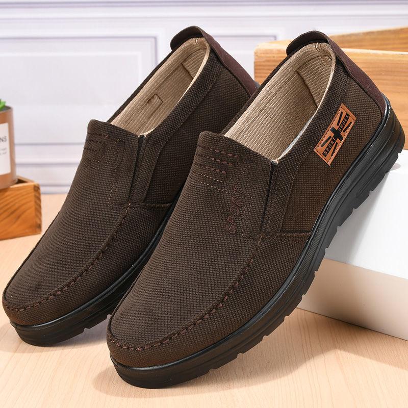 Spring and Autumn Old North Cloth Shoes Men's Versatile Soft-soled Cloth Shoes One Pedal Breathable Polyurethane Middle-aged and Elderly Dad Shoes