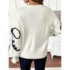 Elegant Tops for Women Streetwear Autumn New Fashion Three-dimensional Bow Round-neck Long Sleeves Pullover Sweater