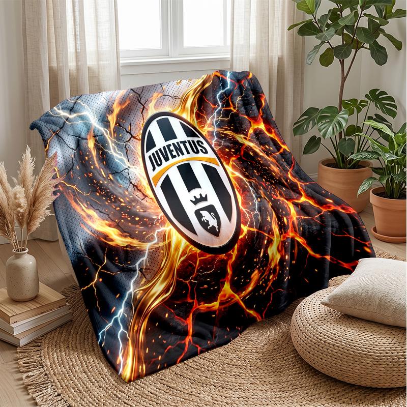 Coperta a tema Juventus FC Morbida coperta in flanella Coperta morbida tipo plaid Coperta accogliente per divano e letto per arredamento domestico