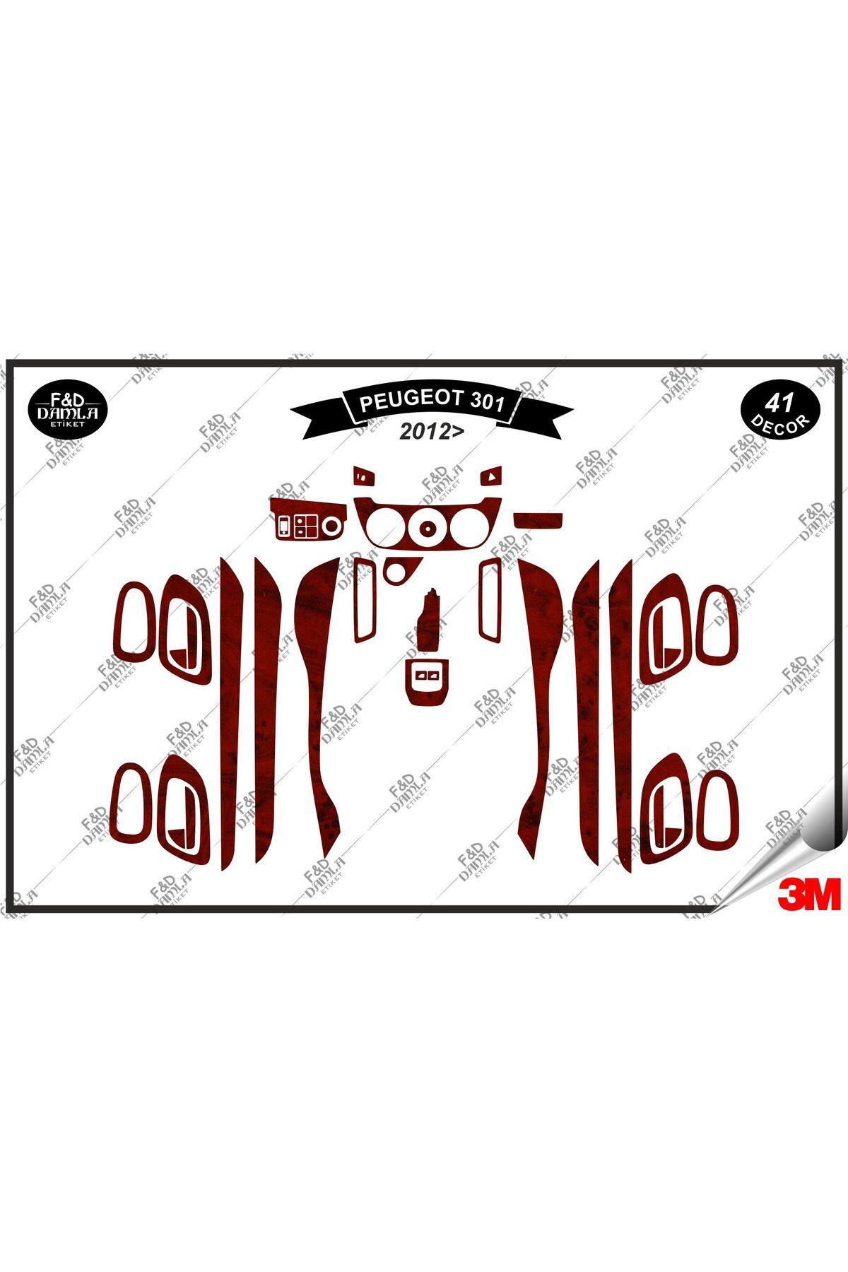 

Peugeot 301 2012 Torpido Konsol Trim Göğüs Maun Kaplama Set 41 Parça Maun