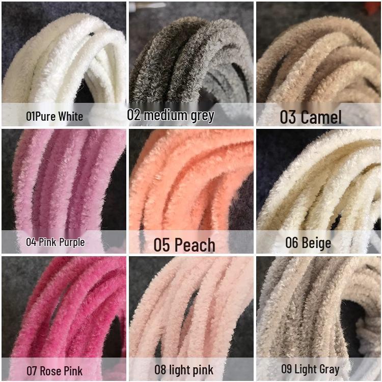 Chibi Maruko-chan Colorful 6mm Wool Chenille Stems for DIY Dragon Doll & Bouquet Crafting