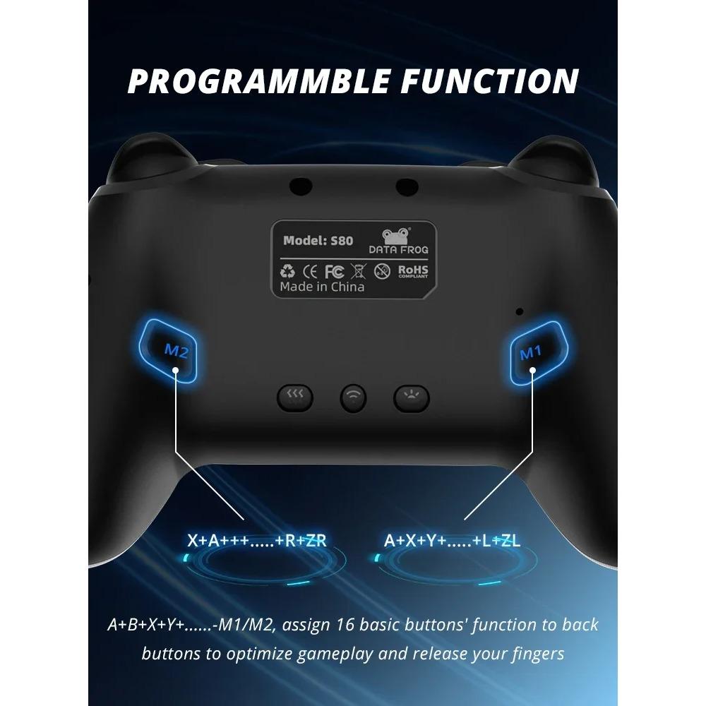 Wireless Controller for Switch OLED/Lite Console Pro Gamepad with 1000Mah Battery Programmable Turbo Function