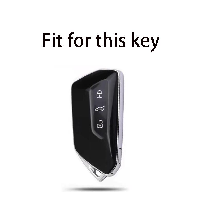Grey Tpu Car Remote Key Case Cover For Vw Volkswagen Golf 8 Mk8  For Skoda Octavia For Seat Protection Shell Key Accessories