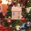 Wooden Christmas House Ornament Glowing Christmas Village House Figurine  Gift