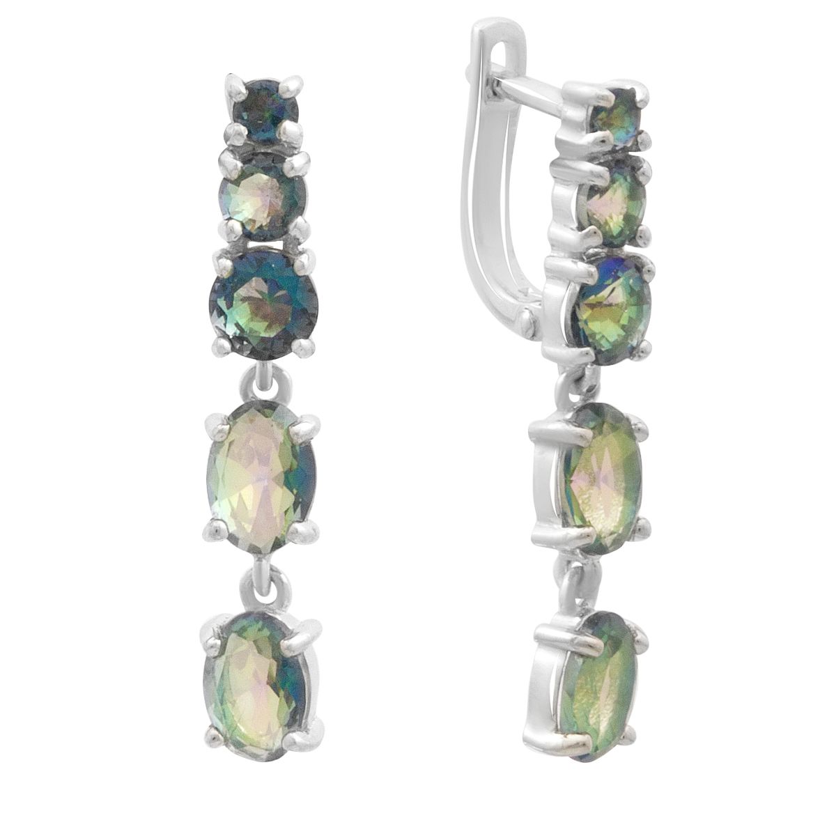 

Silver earrings with mystic topaz 3.723ct (2179160) різнокольорові кольору