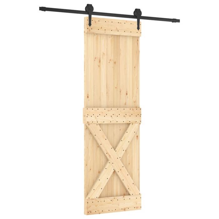 VidaXL Porte coulissante et kit de quincaillerie 70x210 cm pin massif, porte intérieure, porte de grange intérieure 3203207