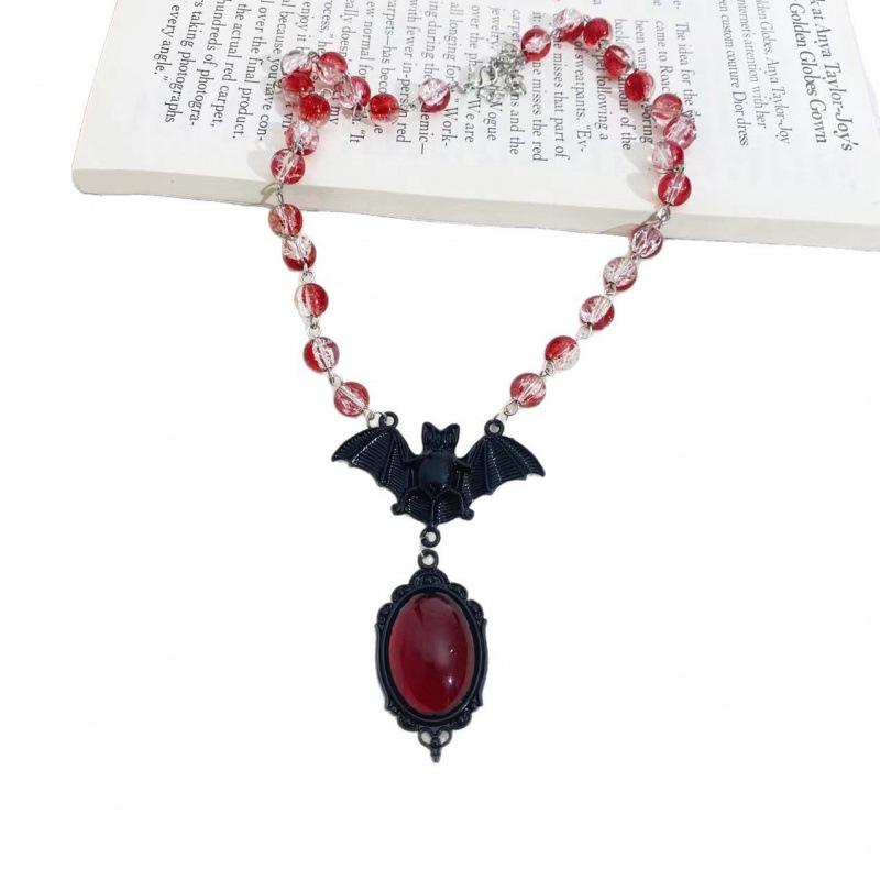 Jun An Dark Gothic Spider Crystal Necklace - Halloween Cold Style