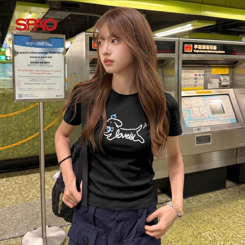 SPAO Women s Slim Fit Round Neck T-Shirt L