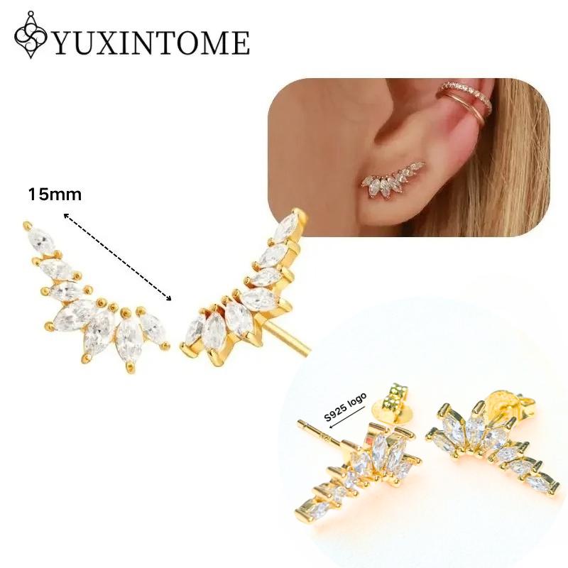 Dames 925 Zilveren Oorstekers Kristal Zirconia Waterdruppels Stud Hoops Goud Huggie Oorbellen Premium Luxe Feest Sieraden