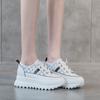 Platform white shoes women's 2025 spring and summer new breathable versatile low-top shoes casual inner height increase lace-up shoes women's shoes
