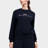 FILA Athletics Solid Basic Crew Neck Simple Sports Knit Pullover Long Sleeve Sweatshirt Women sweatshirt Dark-Blue A11W311203F-NV