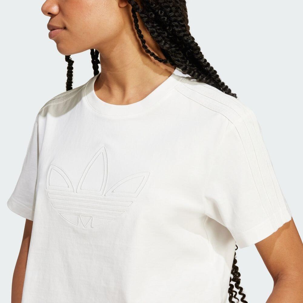 Adidas Comfortable Soft Brand Logo Short Sleeve T-Shirt Women Tops Cloud-White IY9510
