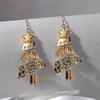 Metal Christmas Tree Long Earrings Party Carnival Earrings Exaggerated Ear Ornament