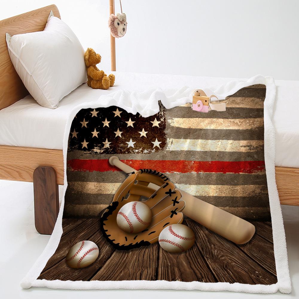 Basketball Sports Blanket Lamb Fleece Crystal Fleece Double Blanket Blanket