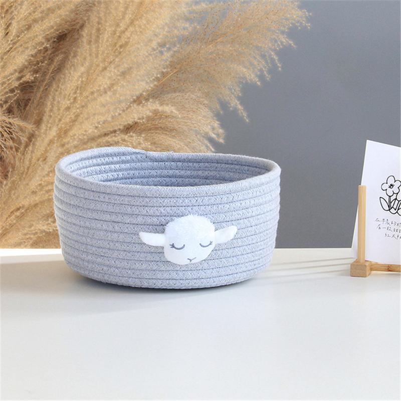 3 Größen Cartoon Tiere Handgewebter Aufbewahrungskorb Kinder Spielzeug Schreibtisch Organizer Kleinkram Aufbewahrungsbox Wäschekörbe Organizer